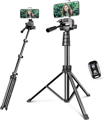 Torjim 62'' Phone Tripod & Selfie Stick, Extendable Cell/iPhone Tripod Stand
