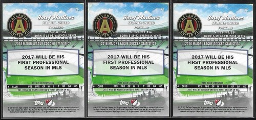 2017 Topps Stadium Club MLS Josef Martinez #76 RC Base & Parallel LOT (x3) - Picture 2 of 2