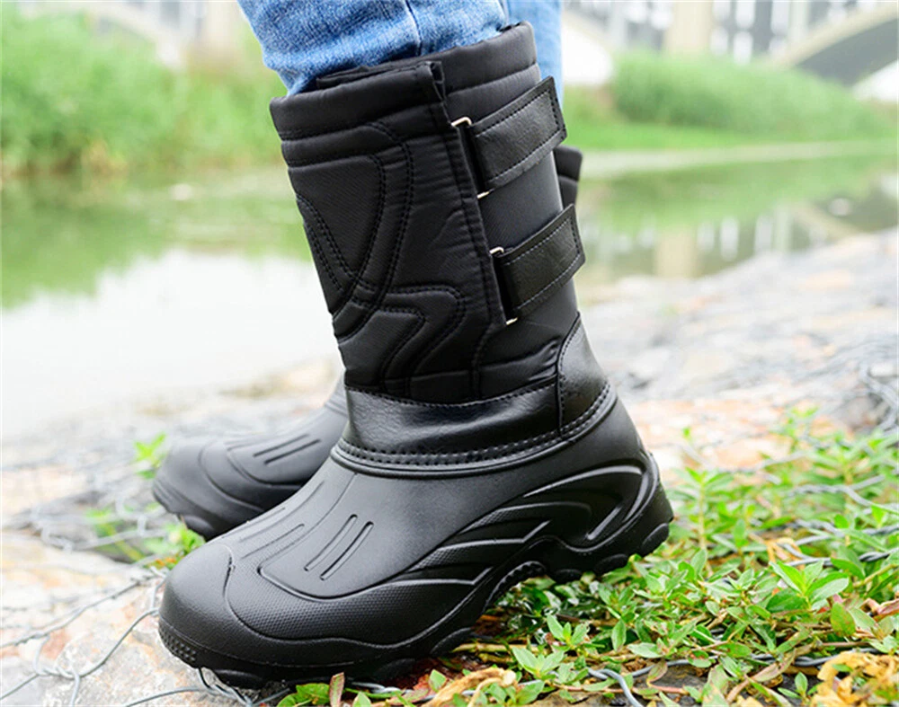 Men's Waterproof Snow Boots Fishing Shoes Plush Thickened Non-slip