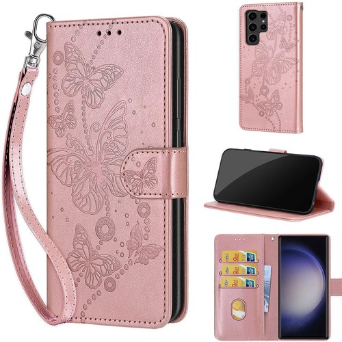 Funda de teléfono tipo billetera mariposa para iPhone Samsung Huawei Honor Xiaomi Google OPPO - Imagen 1 de 9