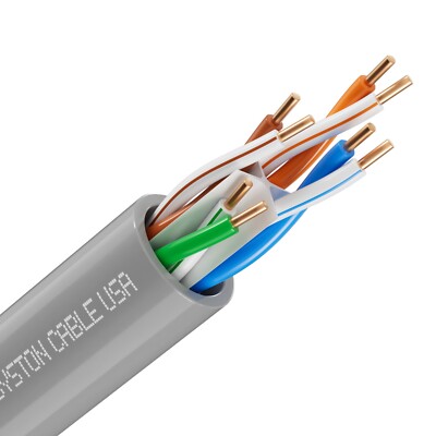 Syston Cat 6e Ethernet Cable 500 ft CMR UTP 23 AWG 600 MHz Bulk Bare Copper Wire