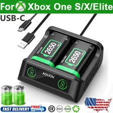 For XBOX ONE Controller Play Dual Charging Dock + 2x Rechargeable Battery Pack