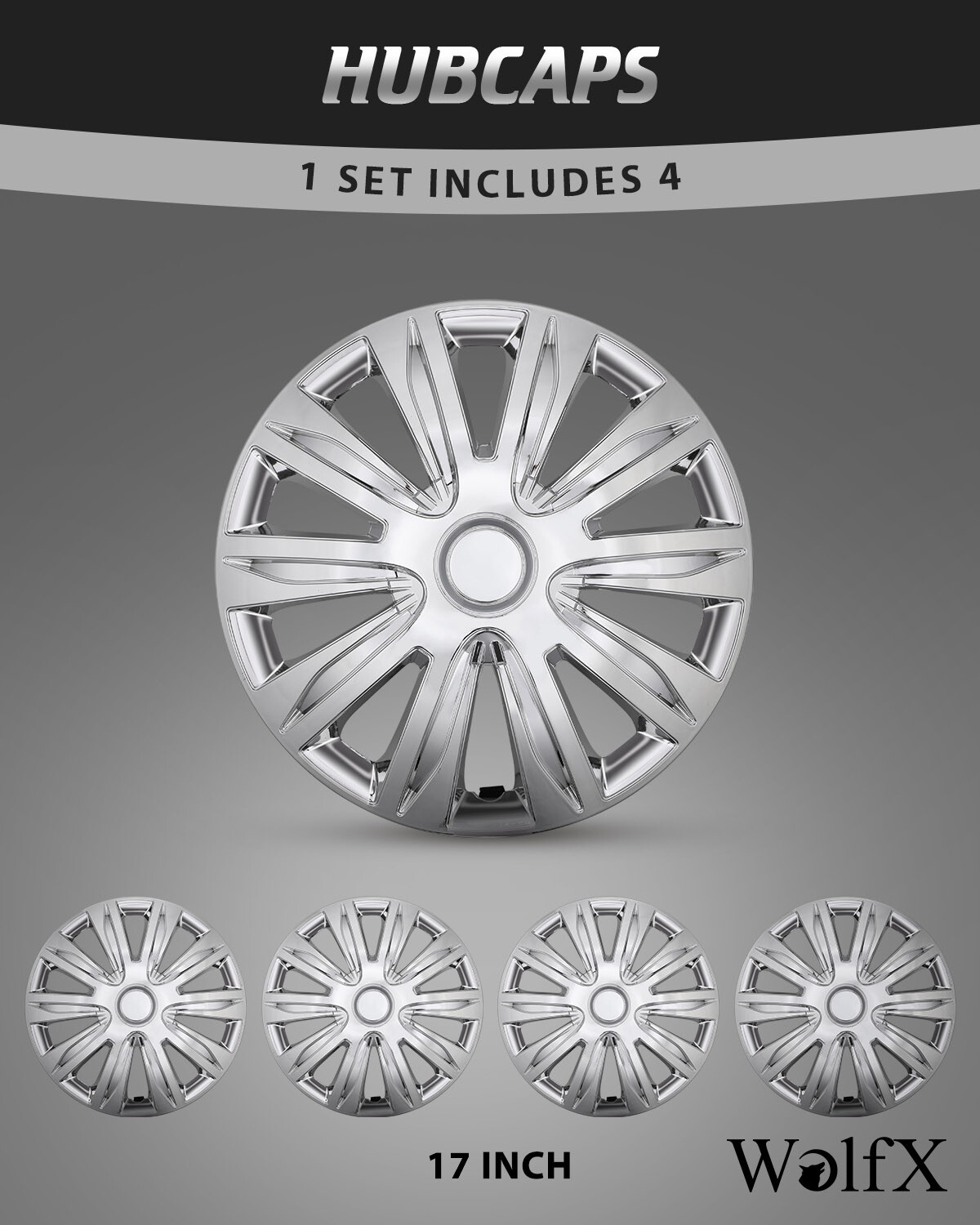 17 Inch Chrome Wheel Rim Covers Snap On Hub Caps For R17 Steel Wheels