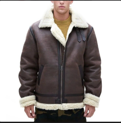 ジャケット・アウター Alpha Industries JACKET B-3 BROWN Alpha Industries B-3 Sherpa Mod Bomber Jacke brown tan cream