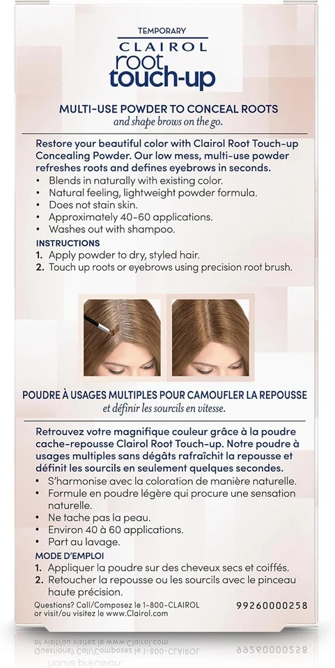 Clairol Root Touch-Up Temporary Concealing Powder, Light Brown,,.AU - image 3 of 3