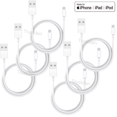 USB Charger Cable 3/6Ft For iPhone 13 12 11 XS XR X 8 7 6S 6 5 Charging Cord Lot
