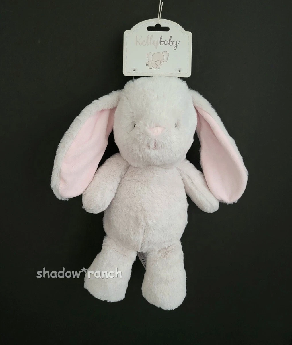 Kellytoy Kelly Baby Bunny Rabbit Plush Gray Pink 12