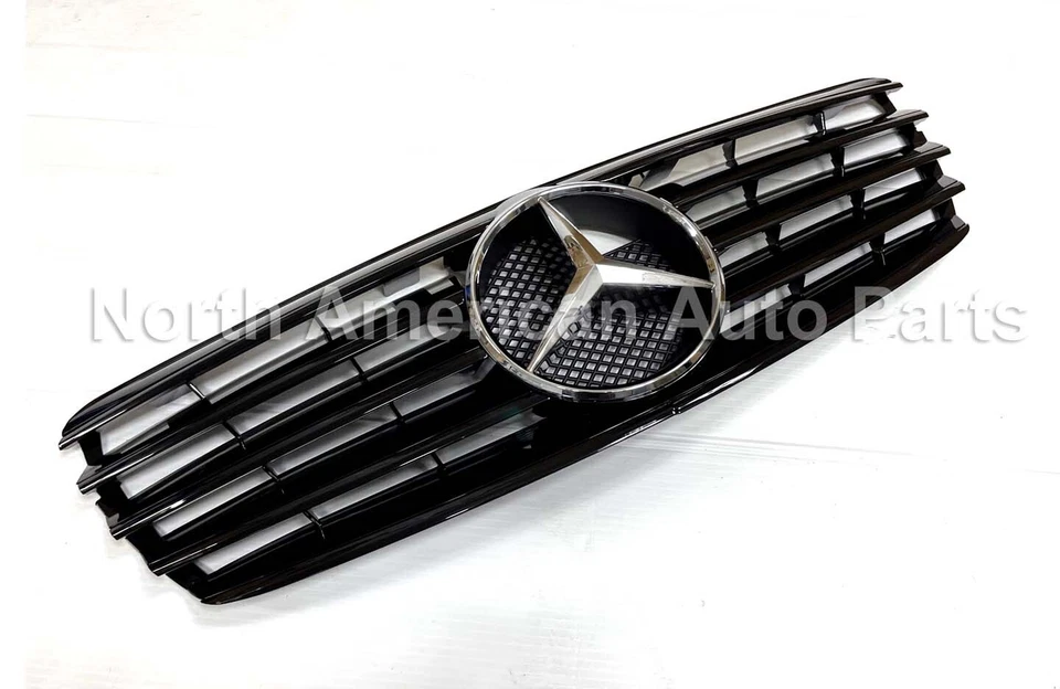 E55 E63 Grille E-Class All Black With Star E320 E500 2003 2004 2005 2006 - Image 3 of 4