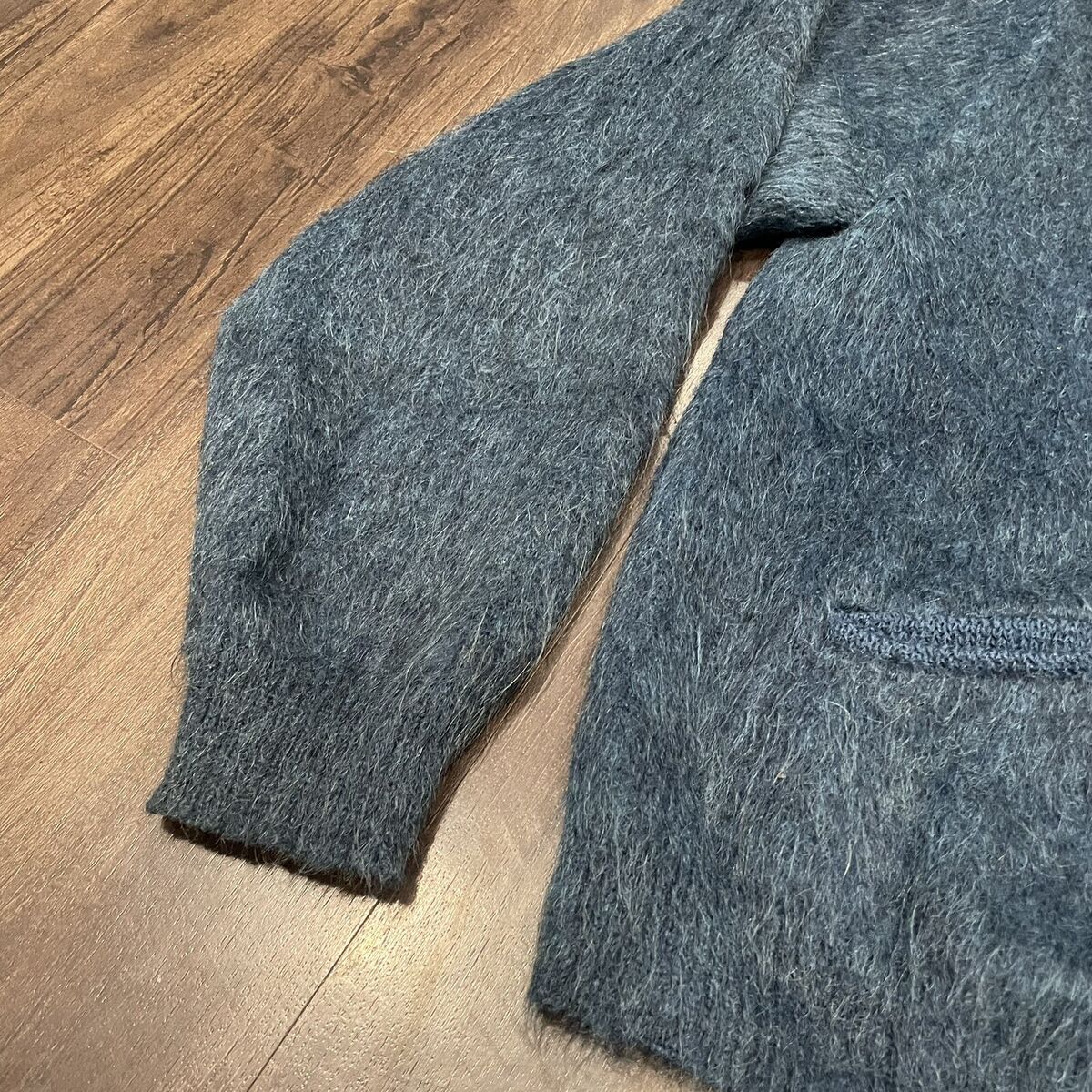 Vintage 60s 70s BRENT Shaggy Mohair Cardigan Sweater Navy L Vintage 60s 70s BRENT Shaggy Mohair Cardigan Sweater Navy L