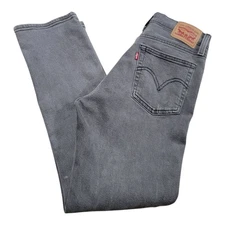 Levi's Wedgie Straight Jeans Women's 28 High Rise Black Denim Button Fly