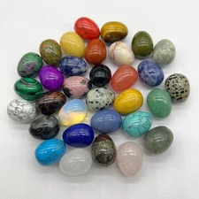 20pcs Mixed Natural Stone Egg Massager Gemstone Crystal Sphere Healing Ornament