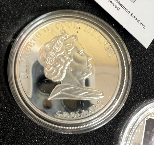2010 COOK ISLANDS HOLLYWOOD LEGENDS 5 $ 925 SILBER PROOF MÜNZE 3 STÜCK GIEBEL, WAYNE, ROG - Bild 4 von 9