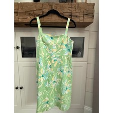 Vintage Harve Benard Pastel Green Floral Sundress Sleeveless Cotton Size 10