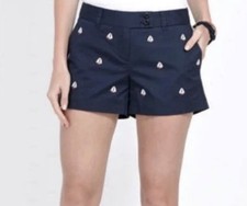 Vineyard Vines Chino Sailboat Embroidered Shorts Size 4 Navy Blue Cotton Blend