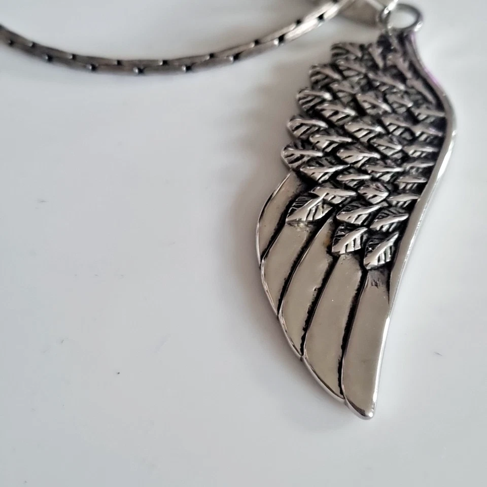 Bico Австралия олова цепочка и серебро покрытием крылья подвеска ожерелье - Изображение 3 из 4