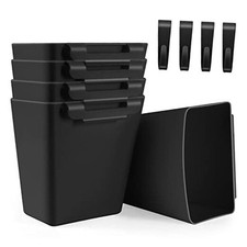 5 Pack Hanging Cup Holders, Multipurpose Rolling Cart Accessories Utility Black