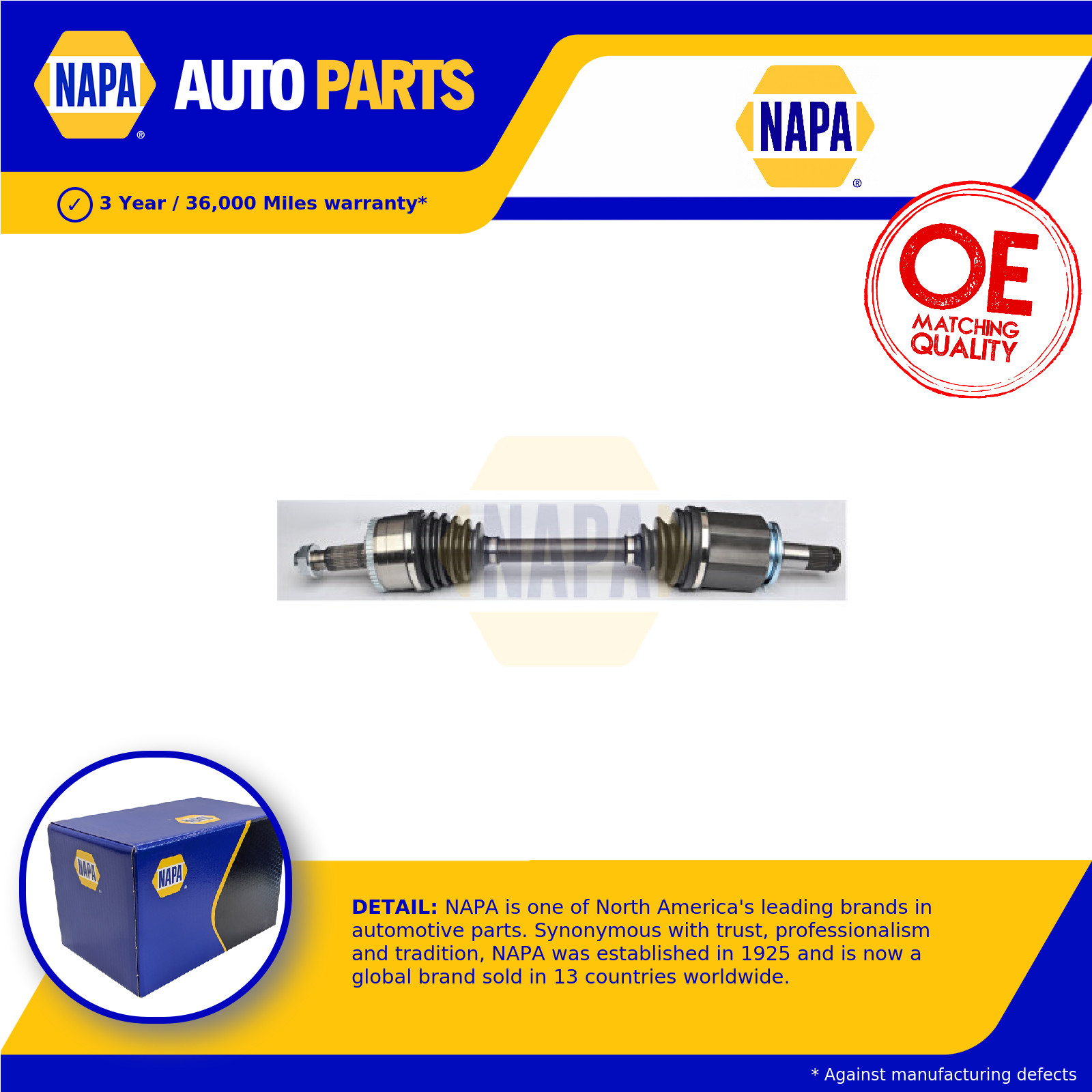 Drive Shaft Front Left NDS1431L NAPA Driveshaft TDB500110 Top Quality Guaranteed