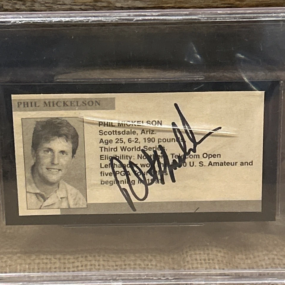 Auténtico autógrafo Beckett corte Phil Mickelson Foto 2 de 4