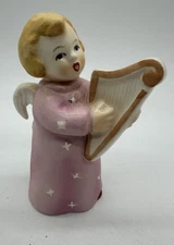 Goebel Choir Angel Pink Bell Book Harp Figurine Germany