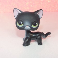 authentic littlest LPS PETSHOP 336 cat shorthair chat european européen black