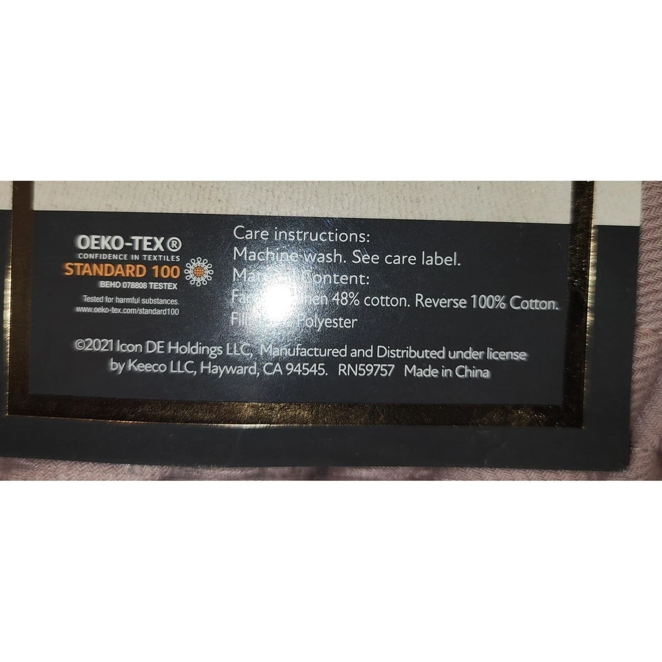 Fieldcrest Luxury Dusty Rose King Coverlet Herringbone Quilted Bedding New - Image 3 of 4