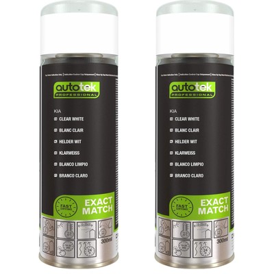Autotek Kia Klarweiß schnelltrocknender Aerosol-Sprühlack 300 ml x2