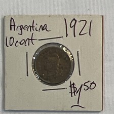 Argentina Coin Lot 10c 1921, 5c 1936, 20c 1946, 50c 1953, 50c 1954