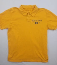 J2 Sport University of Michigan Wolverines Polo Shirt Men's Large Maize Yellow 