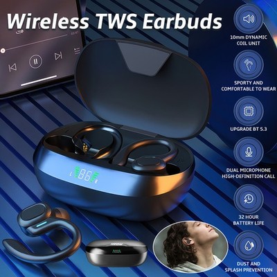 Mpow Bluetooth 5.3 Wireless TWS Earbuds Earhook Sport Sweatproof Headphones IPX7