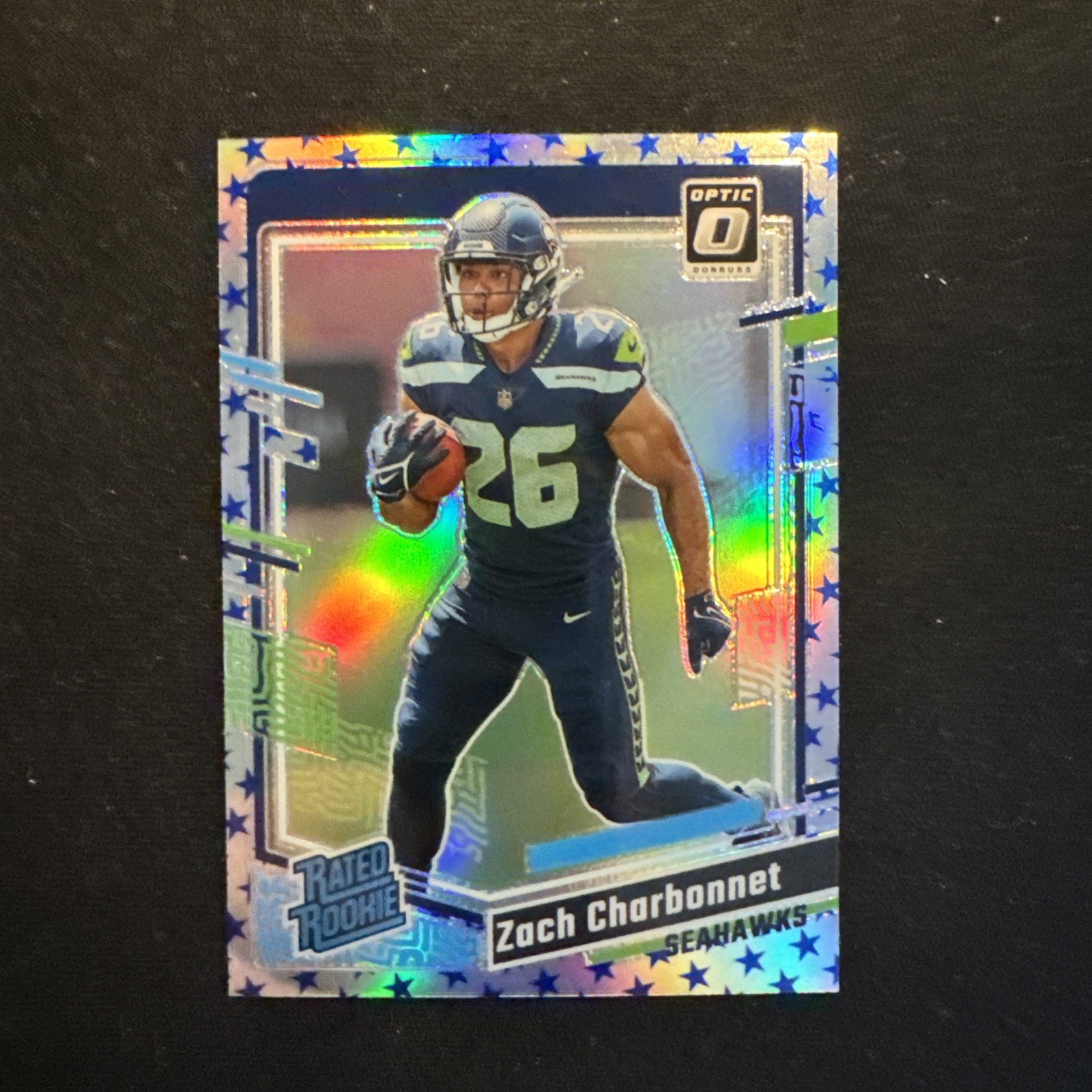 2023 Panini Donruss Optic - Rated Rookie Zach Charbonnet #294 Stars Prizm (RC)