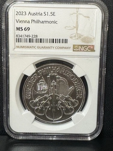 2023 Austria 1.5 Euro Vienna Phil 1oz Silver NGC MS69