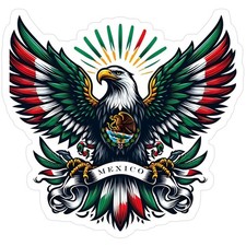 Mexican Eagle Vinyl Decal Sticker  Mexico Flag Eagle Emblem  Patriotic Mexico