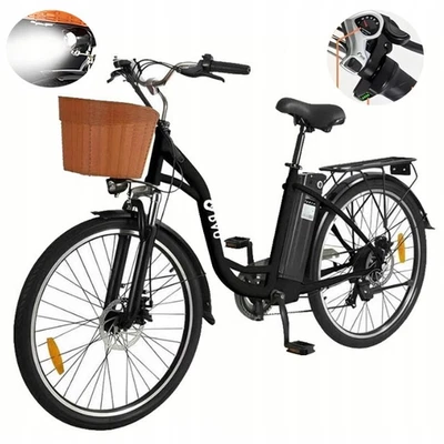 VITILAN DYU C6 26 Zoll City E-bike Damen/Herren 250W 36V 12.5AH Elektrofahrrad Mit Korb