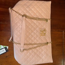 Badgley Mischa Quilted Vegan Leather Shoulder Bag Blush MSRP $129.00