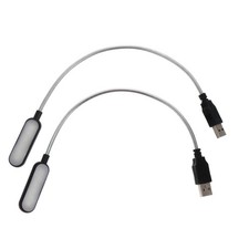 2 Pcs Usb Laptop Lamp Flexible Metal Tubing Computer Reading Lamp Portable