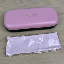 Kate Spade Authentic Hard Clamshell Eyeglasses Case - Pink Green Wipe