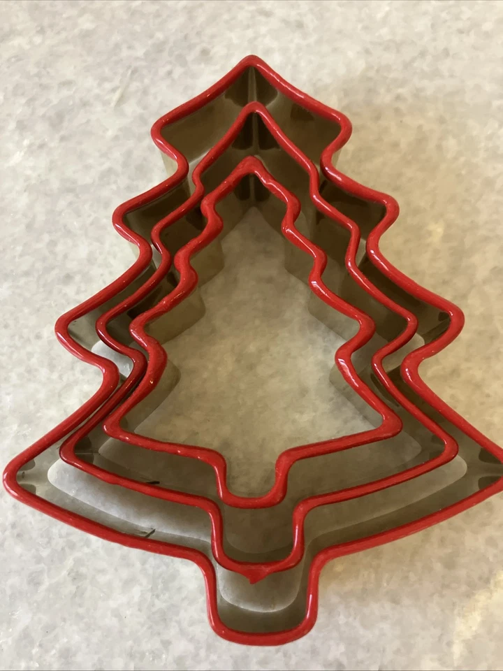 Juego de 3 cortadores de galletas para hornear utensilios de cocina de árbol de Navidad festivo Foto 4 de 4