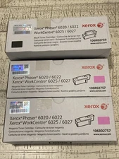 Xerox Phaser 6020 toner cartridge partial set 2x Magenta Black Genuine