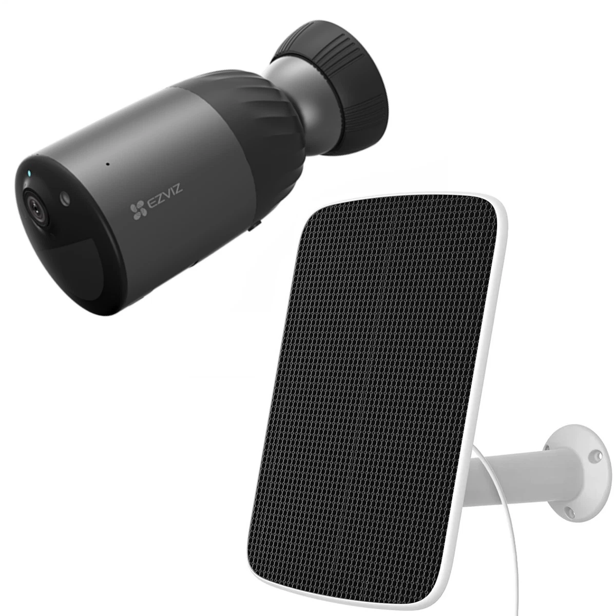 EZVIZ KIT Smart Home Battery Camera Solar Panel D Smart IR Outdoor Black