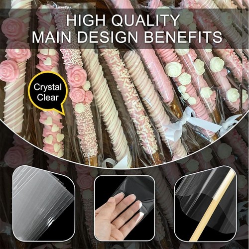 100PCS Cellophane Long Candy Treat Bag Cookie Wedding Birthday Supplies - Picture 5 of 7