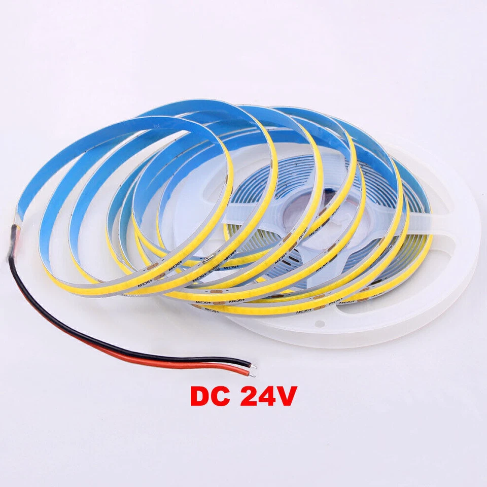 COB LED Strip Light Flexible Tape Lights Home DIY Lighting Warm White 5V 12V 24V - Image 4 of 4