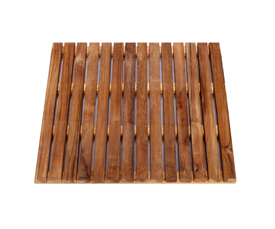 B Stock Wood Shower Mat Teakwood anti Slip Mat Teak Bath Mat