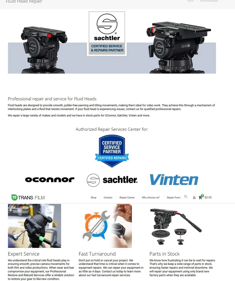 REPAIR SERVICE FOR SACHTLER FLOWTECH TRIPODS - Image 2 of 2