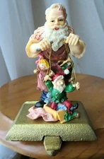 Christmas decoration Fireplace Mantle stocking hanger Holder Vintage 3"x2"x4.5"