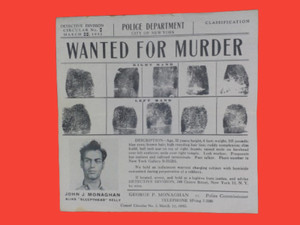 Rare Wanted For Murder Mugshot Ephemera 1952 NYC Sleepyhead Kelly