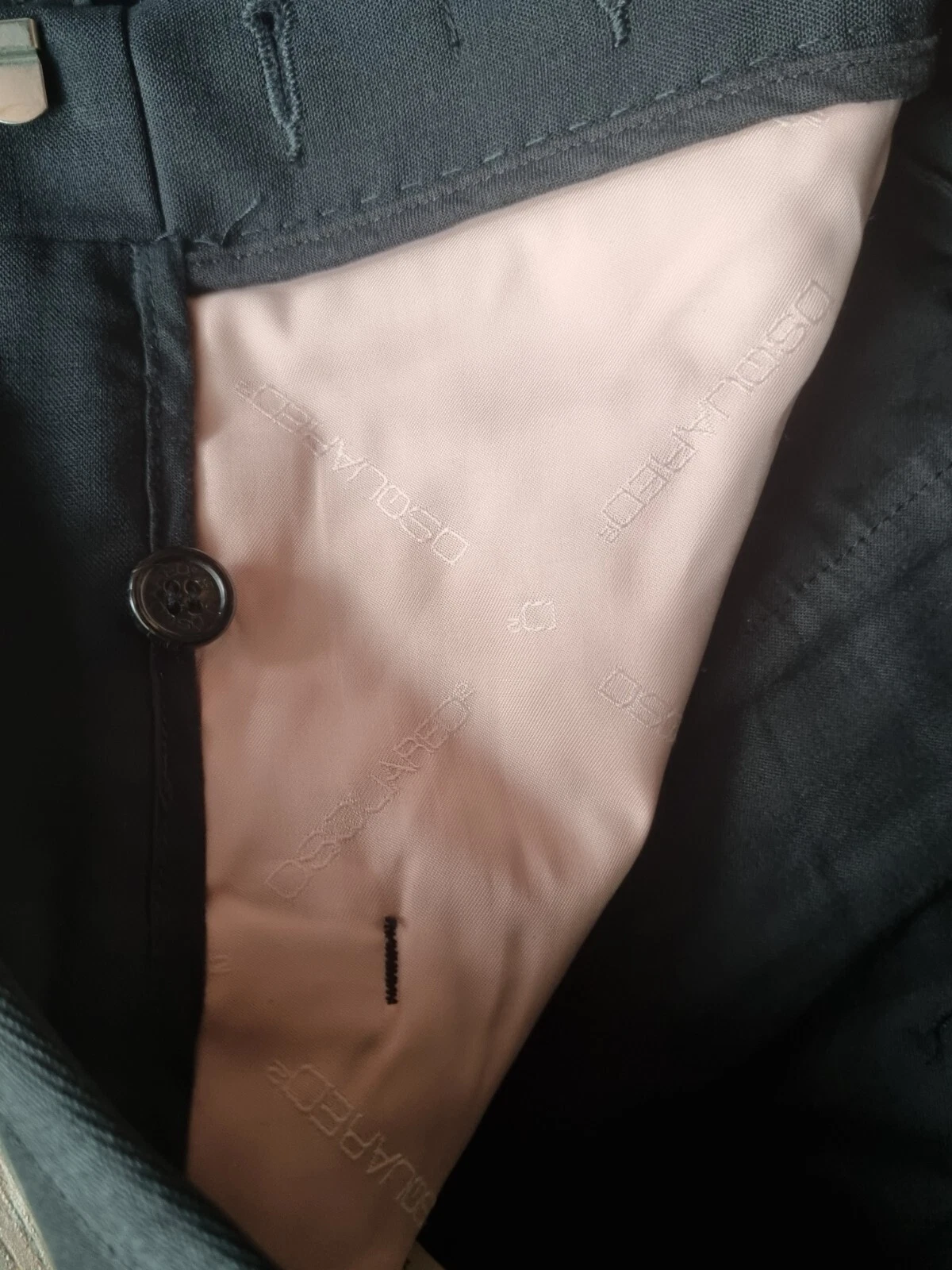 Dsquared2 pantaloni neri formali in lana con dettagli in pelle nuovissimi 48