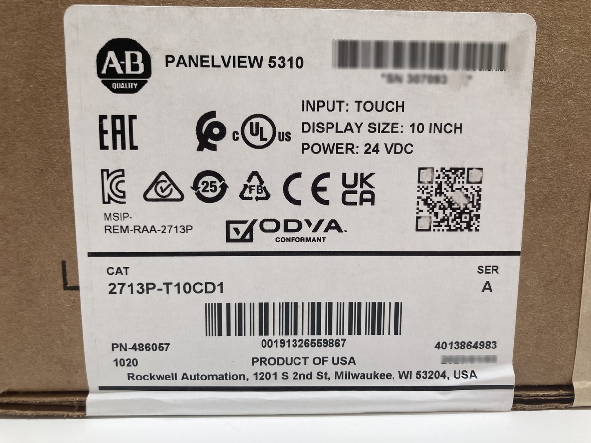 Allen Bradley 2713P-T10CD1 Panelview 5310 Terminal AB 2713PT10CD1