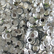 Sequins Silver Two-Hole 12mm Round Cup 240 / 2,500 pieces Loose HQ