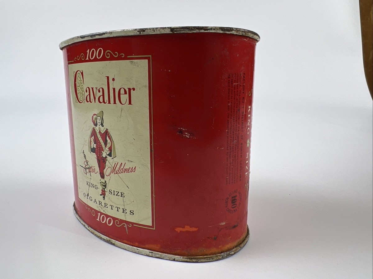 Vintage Cavalier King Size Cigarettes 100 Count Metal Tin