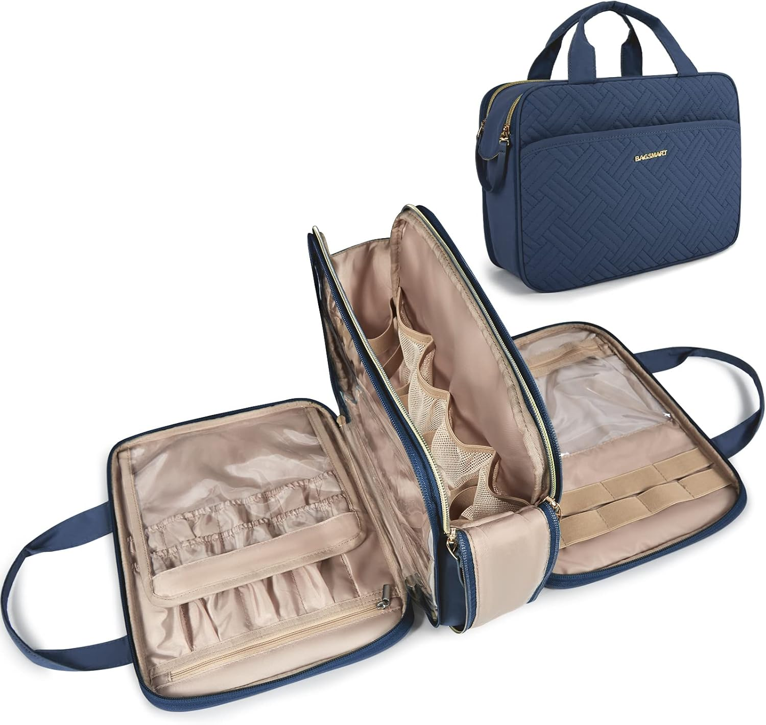 Water-Resistant Large Women's Toiletry Bag for Makeup Cosmetics Travel-image